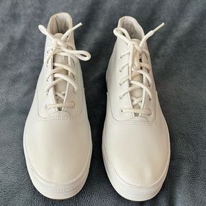 Vintage 90’s White Leather Keds hitops. Unworn Women’s 8.
